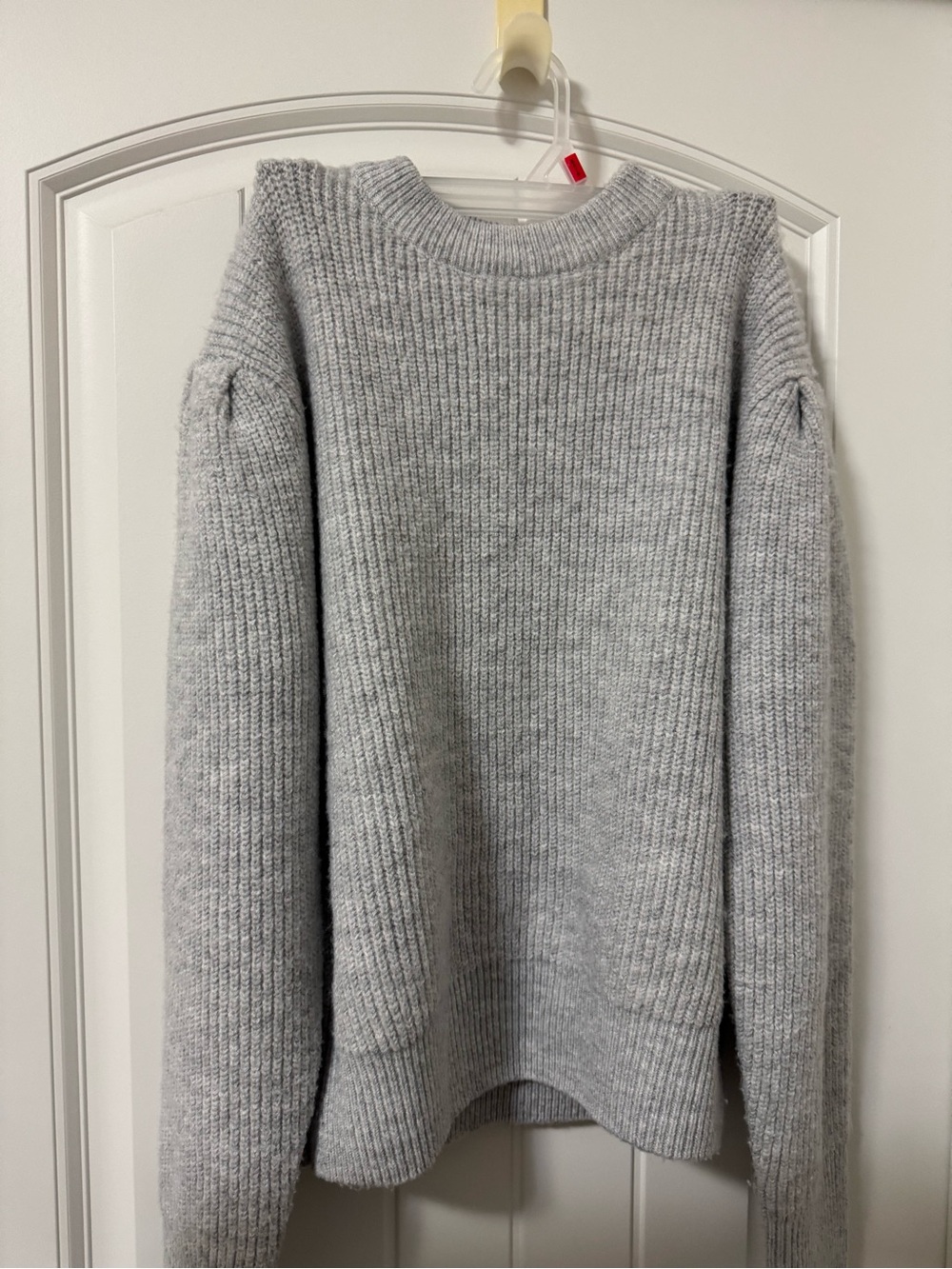 MOTF Light Gray Ribbed Crewneck Sweater
